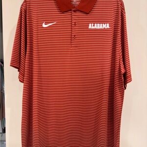 Nike Men's Red Striped Alabama Polo Shirt